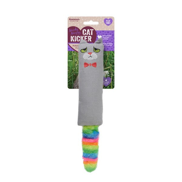 Rosewood Moody Moggy Rainbow Cat Kicker Interactive Cat Toy for Cats, Durable Plush & Colorful Design