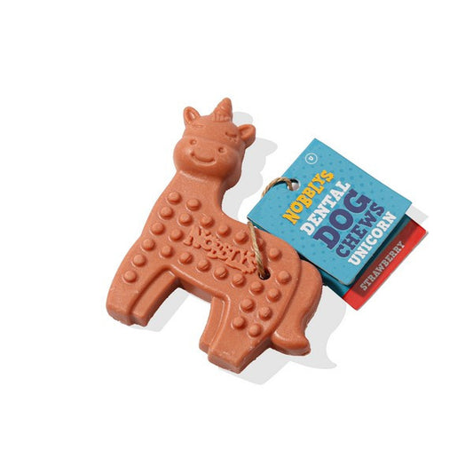 Petello Nobblys Animal Unicorn Strawberry Dog Treats 40g Fun Chew Snack