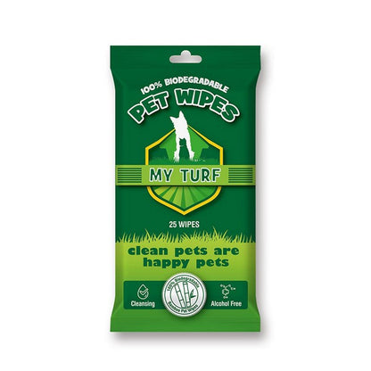 My Turf Biodegradable Pet Wipes 100% Natural, Eco-Friendly Cleaning for Pets, 15x20cm, 25pcs per Bag