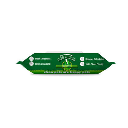 My Turf Biodegradable Pet Wipes 100% Natural, Eco-Friendly Dog & Cat Cleaning Wipes, 15x20cm, 100 pcs per Bag