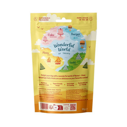 WWOT Veggie Pizza Dog Treats 50g Crunchy Healthy Snack for Dogs Cse 12