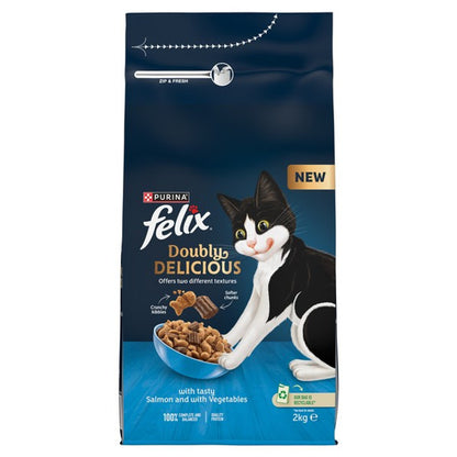 Felix Doubly Delicious Salmon & Vegetables Dry Cat Food 2kg