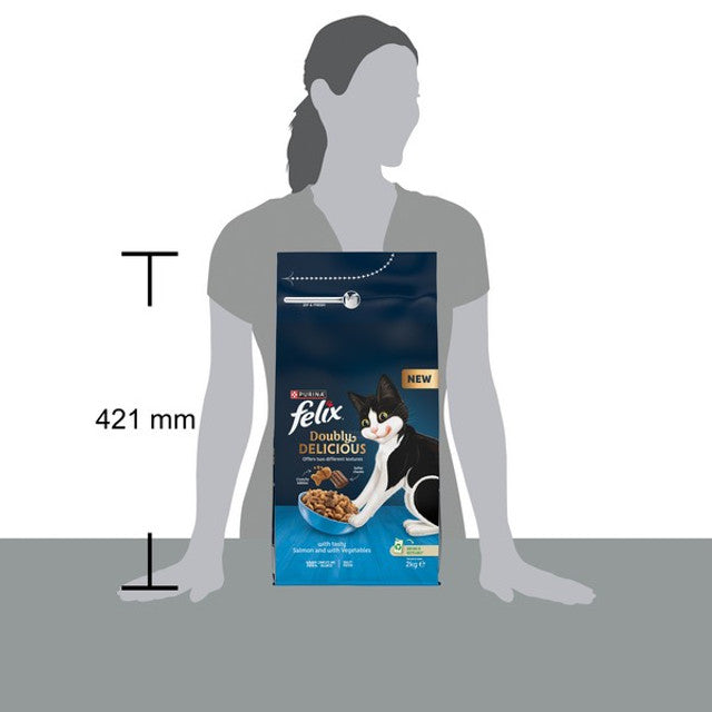 Felix Doubly Delicious Salmon & Vegetables Dry Cat Food 2kg