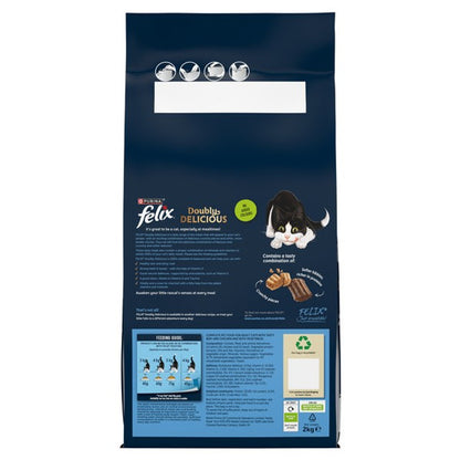 Felix Doubly Delicious Beef Chickenn & Vegetables Dry Cat Food 2kg