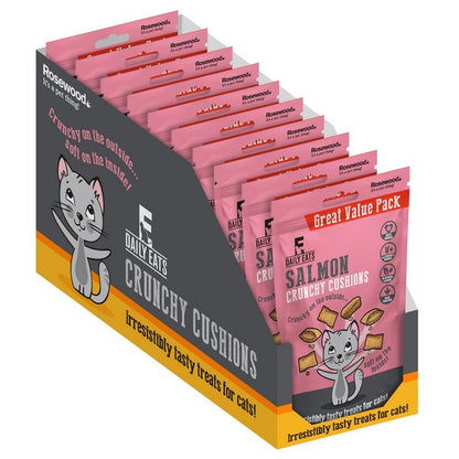 Rosewood Crunchy Salmon Cat Treats Premium Natural Cat Snacks, Cushion Value Pack 200g