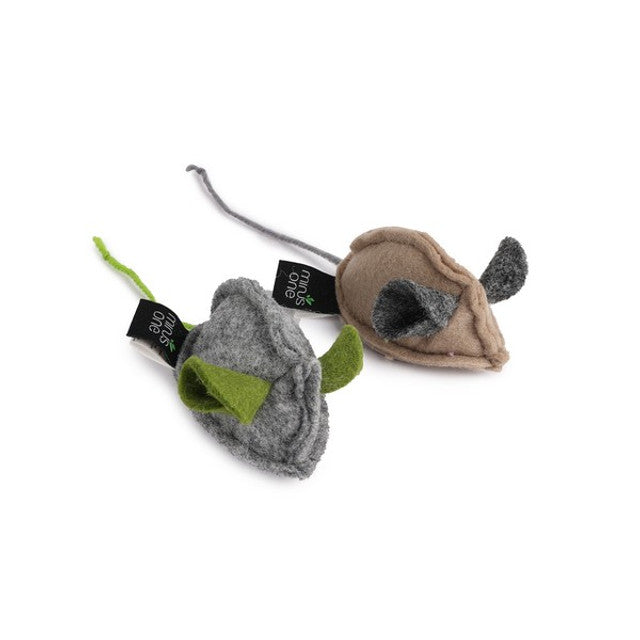 All For Paws Minus One Felt Cat Toy Two Pack Mouse