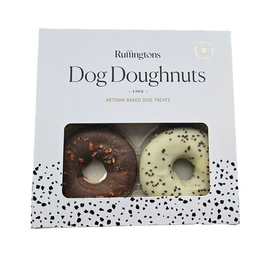 Ruffingtons Gourmet Dog Treats Doughnuts 4-Pack, Healthy Chewy Snacks for Dogs