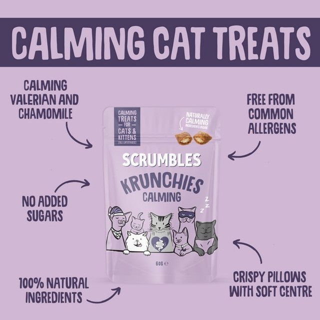 Scrumbles Krunchies Cat Calming Pillow Treats 60g