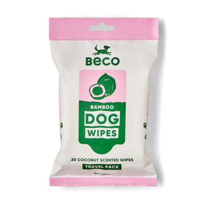Dog Beco Bamboo Travel Wipes Coconut Scented