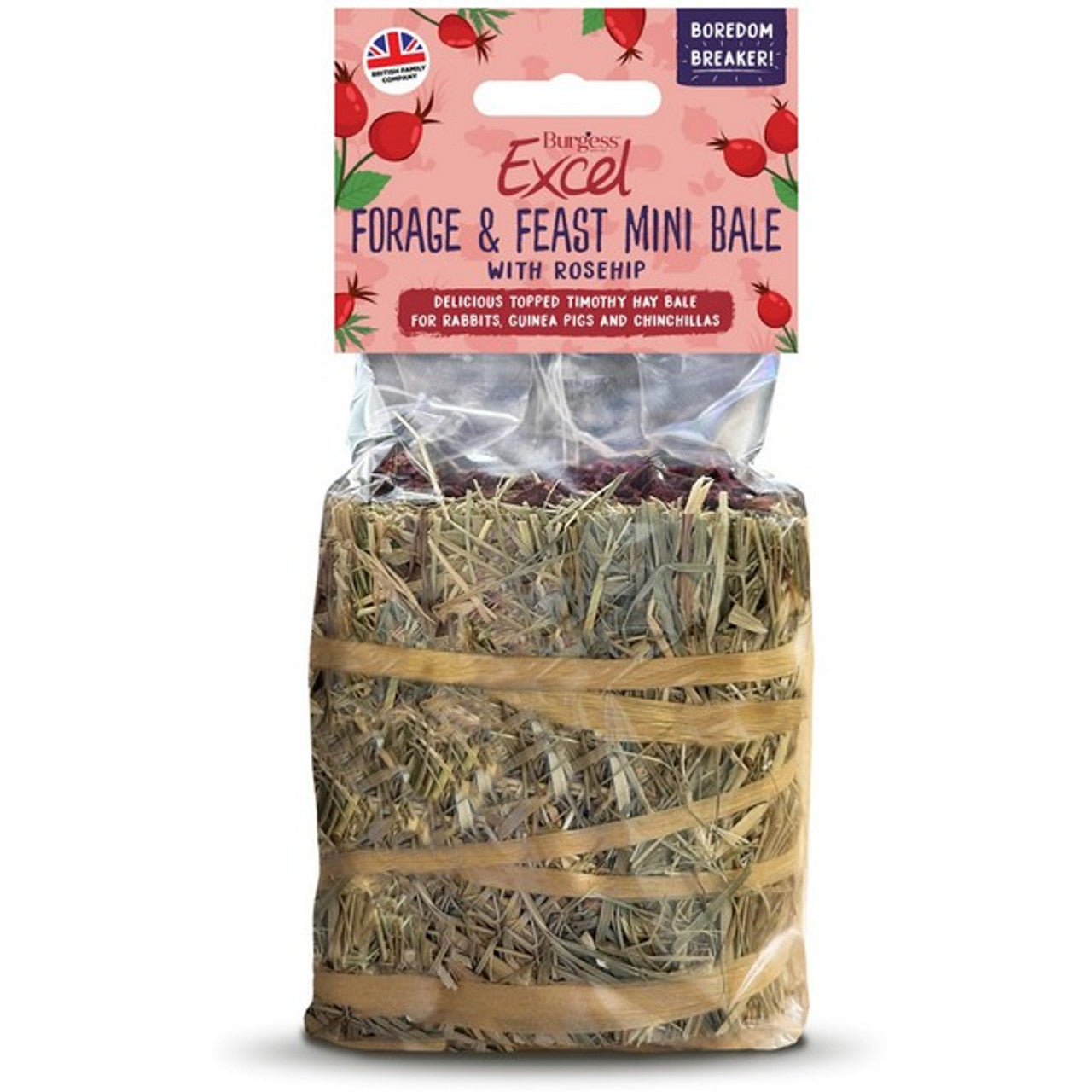 Burgess Excel Forage & Feast Hay Bale with Rosehip 100g