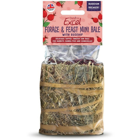 Burgess Excel Forage & Feast Hay Bale with Rosehip 100g