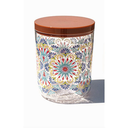 Tarhong Rio Medallion Dog Treat Jar Airtight 65oz Storage Container with Lid for Pet Snacks