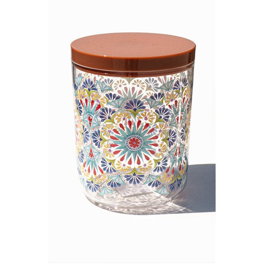 Tarhong Rio Medallion Dog Treat Jar Airtight 65oz Storage Container with Lid for Pet Snacks