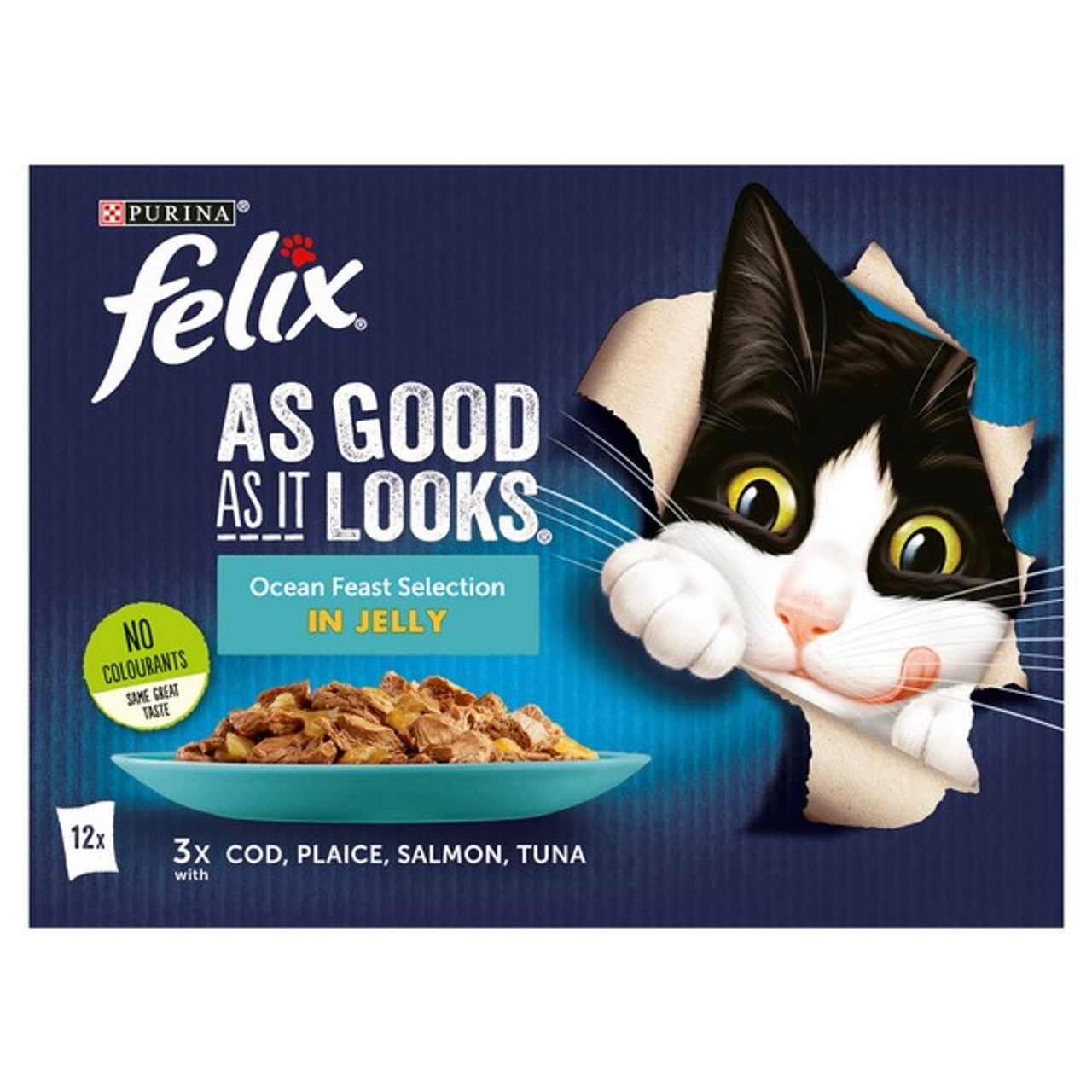 Felix As Good As it Looks Ocean Feasts Wet Cat Food 12x85g Case of 4