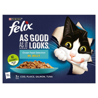 Felix As Good As it Looks Ocean Feasts Wet Cat Food 12x85g Case of 4