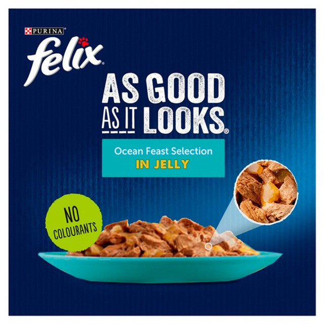 Felix As Good As it Looks Ocean Feasts Wet Cat Food 12x85g Case of 4