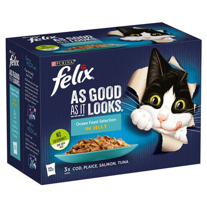 Felix As Good As it Looks Ocean Feasts Wet Cat Food 12x85g Case of 4