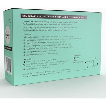 Charlie The Vet Pet First Aid Kit Refill Pack Wound Care & Emergency Pet Health Supplies