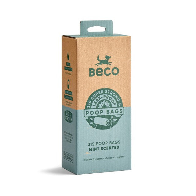 Beco Mint Scented Recycled Dog Poop Bags Eco-Friendly Leak-Proof Pet Waste Bags, 315 Pack