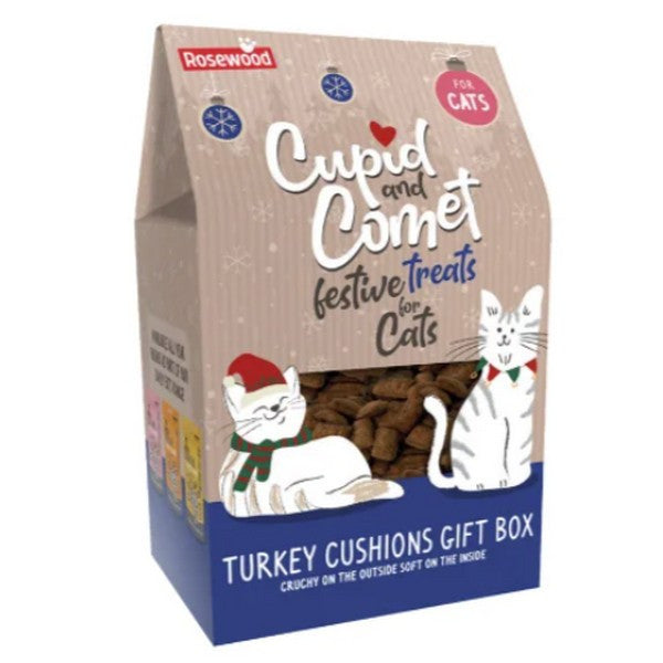 Rosewood Turkey Cat Cushion Gift Box Premium Cat Toy & Comfort Pillow Set