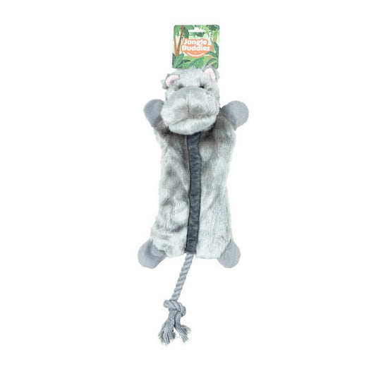 Animal Instincts Plush Hippo Toy Jungle Buddies Soft Stuffed Animal with Rope