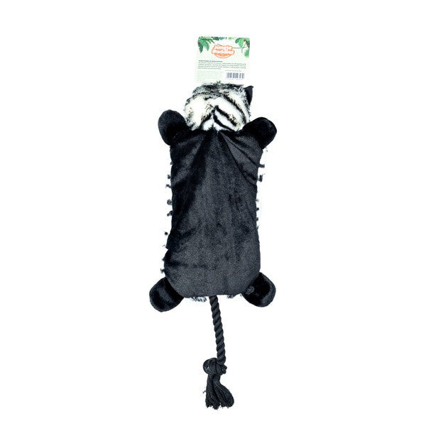 Animal Instincts Jungle Buddies Plush Zebra Toy with Rope Soft Chew & Interactive Pet Toy for Dogs