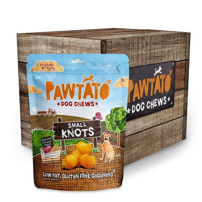 Pawtato Knots Small Dog Treats Natural Healthy Chews with Potato & Veggies, 150g Case of 6