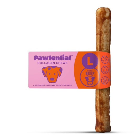 Pawtential Collagen Chew Beef Flavor Large 110g Dog Dental Treats, Joint Support, Healthy Chews