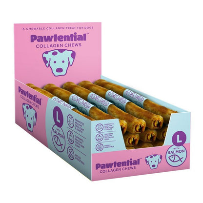 Pawtential Collagen Chew Salmon Flavour Large 110g Dog Treats for Joint & Coat Health