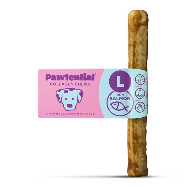 Pawtential Collagen Chew Salmon Flavour Large 110g Dog Treats for Joint & Coat Health