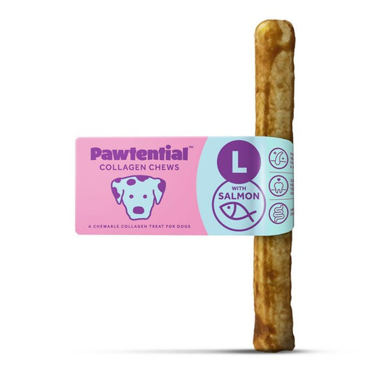 Pawtential Collagen Chew Salmon Flavour Large 110g Dog Treats for Joint & Coat Health