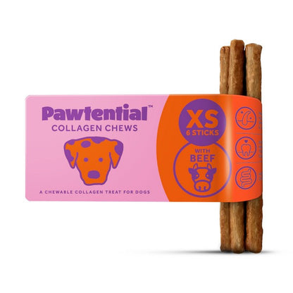 Pawtential Collagen Chew XS Beef Flavor Dog Treats 6 Sticks, Healthy Joint Support