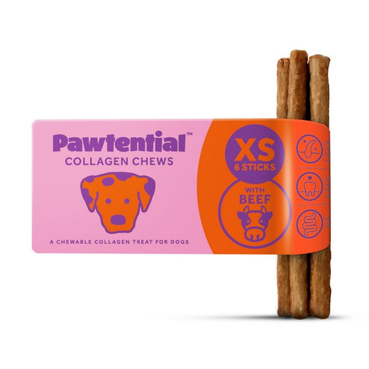 Pawtential Collagen Chew XS Beef Flavor Dog Treats 6 Sticks, Healthy Joint Support