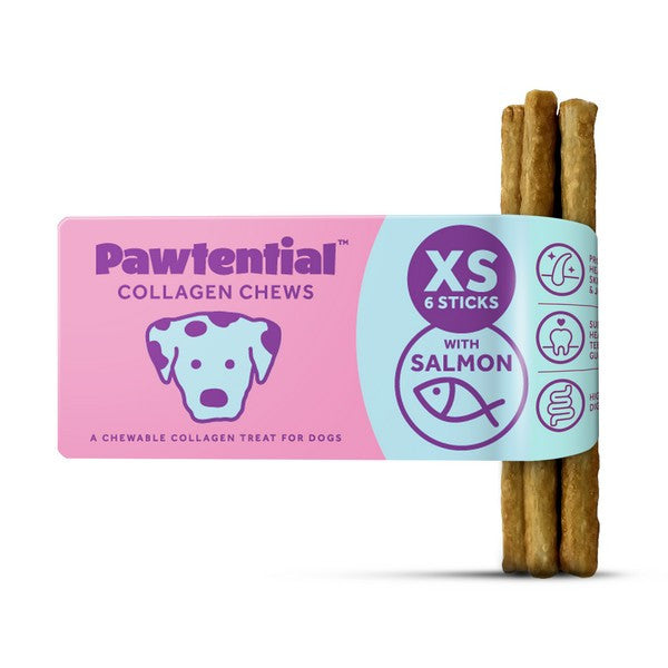 Pawtential Collagen Chew XS Salmon Flavour Healthy Dog Treats, 6 Sticks