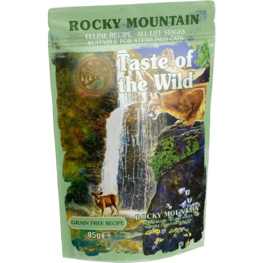 Taste of the Wild Rocky Mountain Wet Cat Food Pouches Grain-Free Chunks in Gravy for All Life Stages 12 x 85g