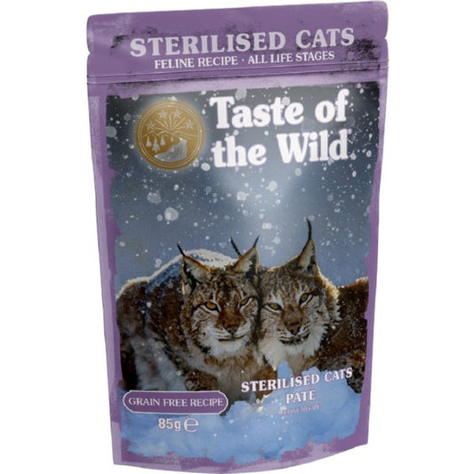 Taste of the Wild Sterilised Wet Cat Food Pate Grain-Free Nutritional Pouch 12x85g