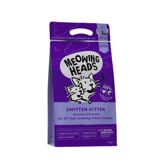 Meowing Heads Smitten Kitten Premium Dry Cat Food 1.5kg Complete Nutrition for Kittens