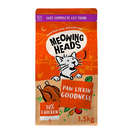 Meowing Heads Paw Lickin Chicken Cat Food Premium Grain-Free Wet & Dry Blend