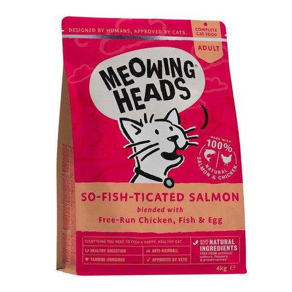 Meowing Heads Premium Cat Food Salmon 4kg So-Fish-Ticated Flavor