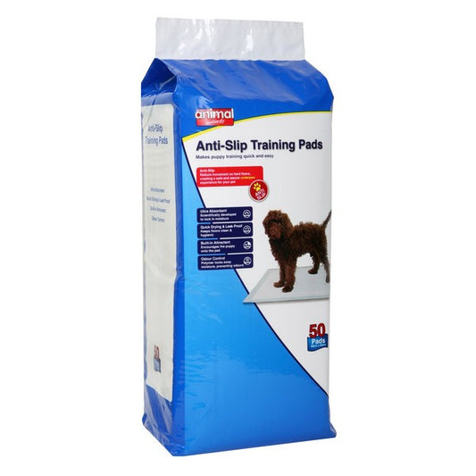 Animal Instincts Dog & Puppy Anti-Slip Training Pads Absorbent Potty Pads 60 x 60cm 50-Pack