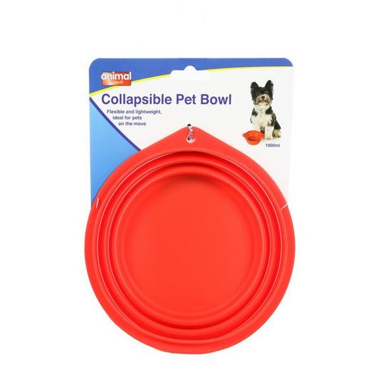 Animal Instincts Travel Dog & Cat Collapsible Bowl 1L Portable Pet Feeding Water Dish
