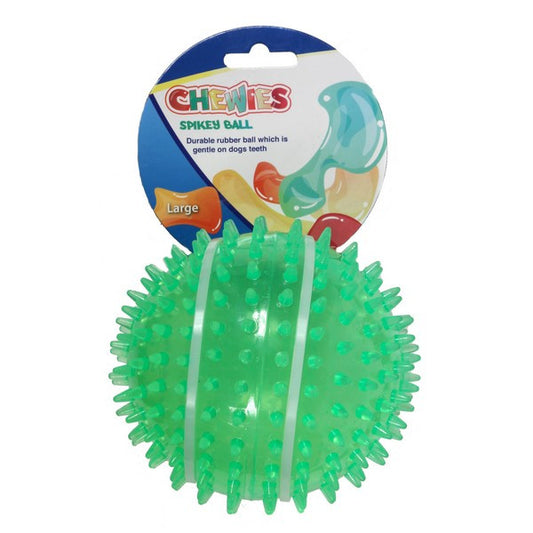 Animal Instincts Chewies Spikey Ball Large Durable Dog Chew Toy for Aggressive Chewers Interactive Pet Play