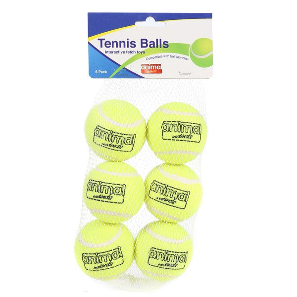 Animal Instincts Tennis Balls 6-Pack Durable Dog Chew & Fetch Toy for Pets