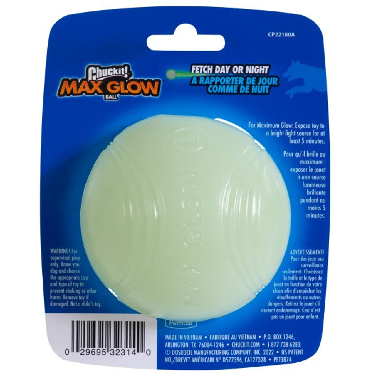 Chuckit! Max Glow Ball 1 Pack Large 7.3cm
