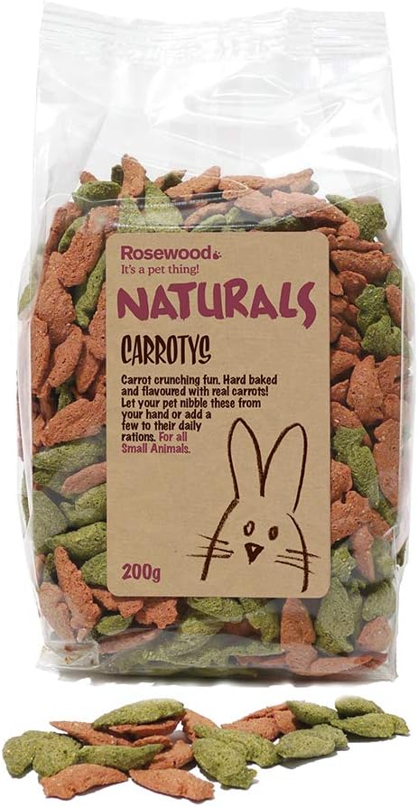 Rosewood Carrotys Carrot Small Animal Treats, Crunchy Healthy Snacks, 200g