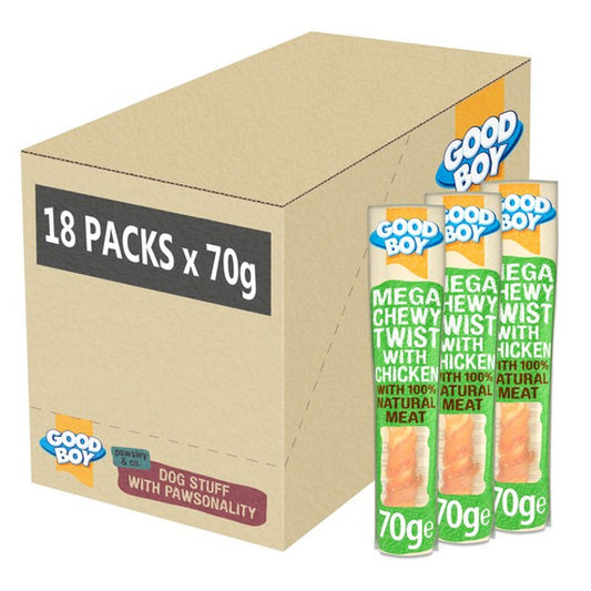 Good Boy Pawsley & Co Mega Chewy Twists with Chicken 70g Case of 18