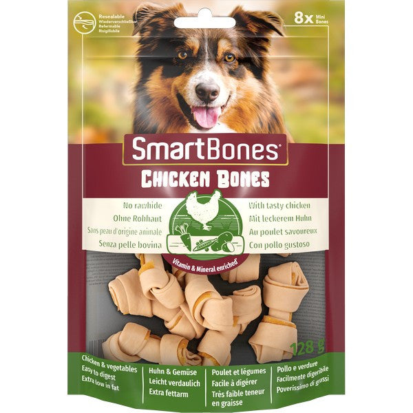 SmartBones Chicken Mini Bones Dog Chews Rawhide-Free Treats for Small Dogs 8-Pack