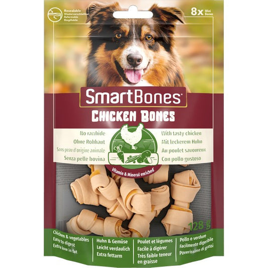 SmartBones Chicken Mini Bones Dog Chews Rawhide-Free Treats for Small Dogs 8-Pack