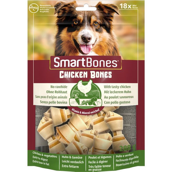 SmartBones Chicken Mini Bones Dog Treats Healthy Chew Snacks 18-Pack