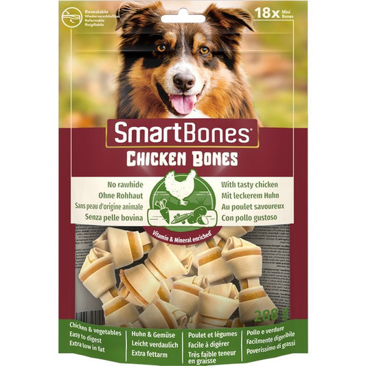SmartBones Chicken Mini Bones Dog Treats Healthy Chew Snacks 18-Pack